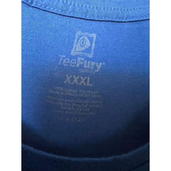 TeeFury Mashup Marvel Comics Iron Man Blue Graphic T-Shirt 3XL Cotton Stretch - Picture 3 of 3
